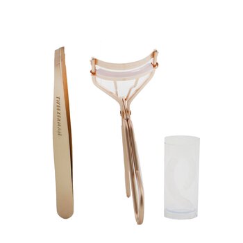 Tweezerman Rose Gold Slant Tweezer & Classic Lash Curler Gift Set