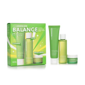 Ole Henriksen Balance It All Oil Control & Pore-Refining Set: Cleanser 60ml + Toner 65ml + Moisturizer 15ml