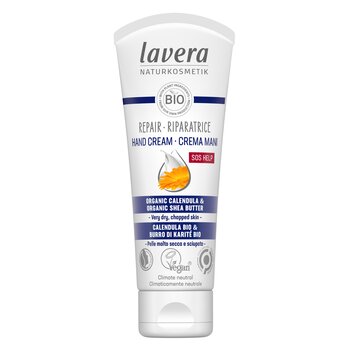 Lavera SOS Help Repar Hand Cream With Organic Celendula & Organic Shea Butter - For Very Dry, Chapped Skin