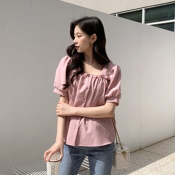 Trendywhere Square Neck Puff Sleeve Blouse