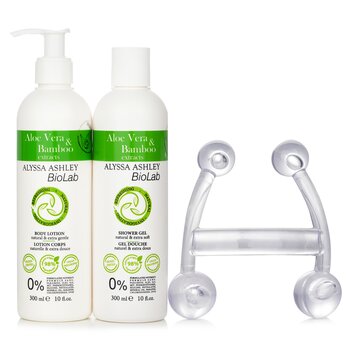 Alyssa Ashley Biolab Aloe Vera & Bamboo Body Lotion + Shower Gel +Massager